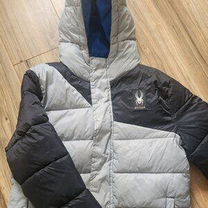 Spyder Boys Circuit Insulated Puffer Jacket in Gray and Blue